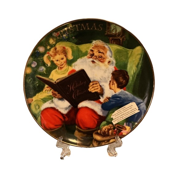 Avon Storytime with Santa 2006 Collectible Plate Hal Frenck 22K Gold Trim 8 inch - Picture 5 of 6